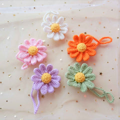 2Pcs Crochet Daisy Car Hanging Accessories
