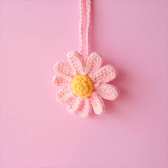 2Pcs Crochet Daisy Car Hanging Accessories
