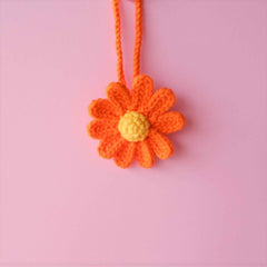 2Pcs Crochet Daisy Car Hanging Accessories