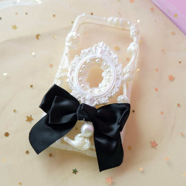 Decoden Phone Case, Vintage iPhone Case, Pearl/ Bow-knot Decor Phone Case, Sparkle Phone Case for iPhone X/11/XR/12 Pro Max, OnePlus, Galaxy