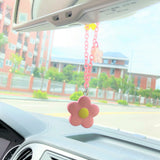 Car Rear View Mirror Accessories Boho, Cute Daisy Car Mirror Hanging Accessories, Car Mirror Charm for Women, Car Air Freshener Hanging