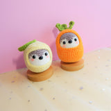 Cute Car Dashboard Decor, Crochet Penguin Car Accessories for Teens/Women, Fluffy Lemon/Carrot/Mushroom Penguin Car Interior Accessory