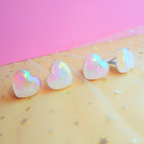 4Pcs Car Vent Clips, Cute Sparkling Hearts Car Air Freshener, Glitter Car Accessories for Women, Laser Rainbow Gradient Car Vent Decor