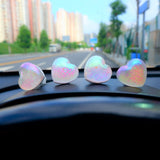 4Pcs Car Vent Clips, Cute Sparkling Hearts Car Air Freshener, Glitter Car Accessories for Women, Laser Rainbow Gradient Car Vent Decor