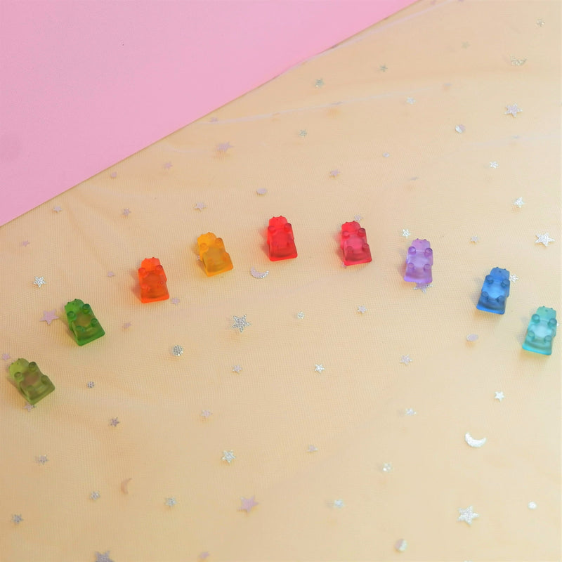 9Pcs Car Vent Clips, Kawaii Gummy Bear Car Decor, Cute Car Accessories for Women, Handmade Resin Multicolored Bear Magnets for Car, Fridge