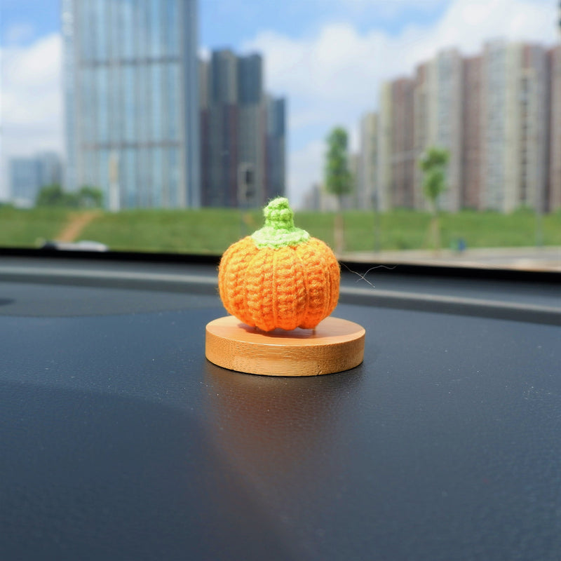 Crochet Car Dashboard Accessory, Cute Mini Pumpkin Car Decoration for Teens/Women, Boho Freshening Car Interior Decor, gift for Halloween