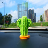 Cute Car Dashboard Decor, Crochet Cactus Car Accessories for Teens/Women, Boho Freshening Car Interior Accessory