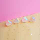 4Pcs Car Vent Clips, Cute Sparkling Hearts Car Air Freshener, Glitter Car Accessories for Women, Laser Rainbow Gradient Car Vent Decor