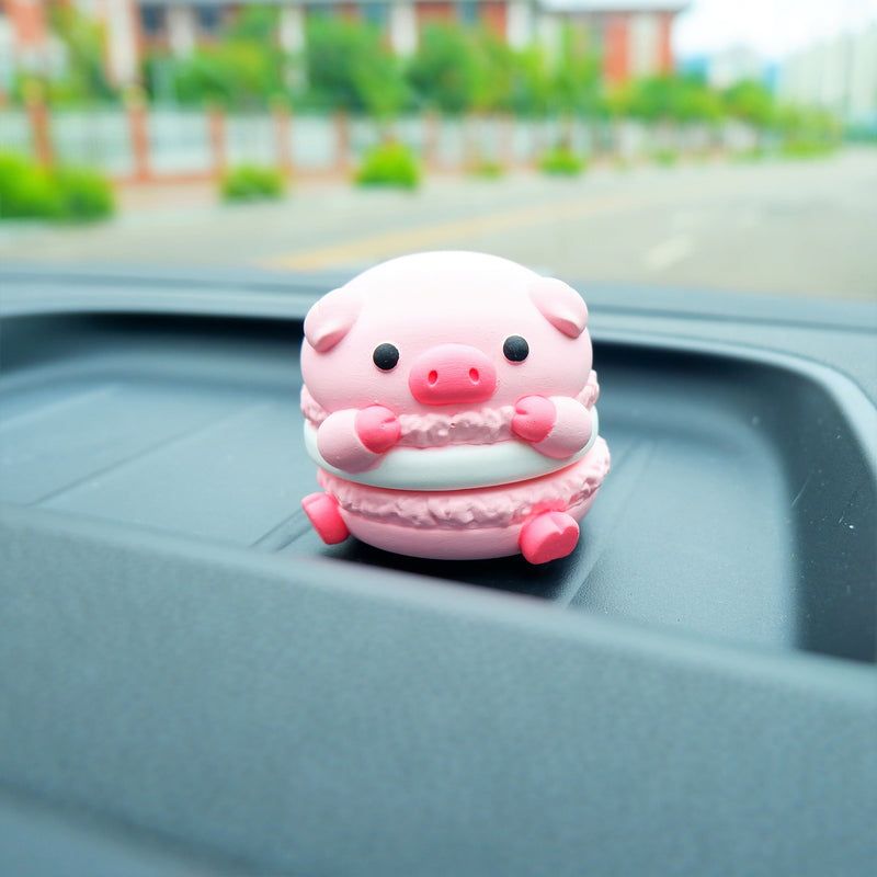 Cute Car Air Freshener, Macaron Piggy Car Dashboard Decor, Kawaii Car Accessories for Women/Teens, Car Interior Decor, Christmas Gift