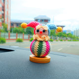 Funny Car Dashboard Decor, Crochet Dreamy Clown Car Accessories, Rainbow Clown Balloon Car Interior Decor, Cute Car Accessories for Teens