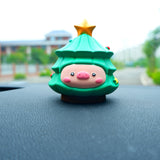 Cute Christmas Tree Car Accessories, Piggy Car Dashboard Decor, Kawaii Car Accessories for Women/Teens, Car Interior Decor, Christmas Gift