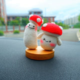 Crochet Mushroom Car Dashboard Decor, Kawaii Smiley Mushrooms Car Accessories, Cute Interior Car Decor, Cute Car Accessories for Women