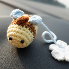 Car Mirror Hanging Accessory- Crochet Bee & Daisy