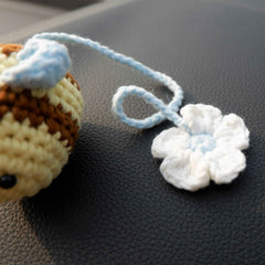 Car Mirror Hanging Accessory- Crochet Bee & Daisy