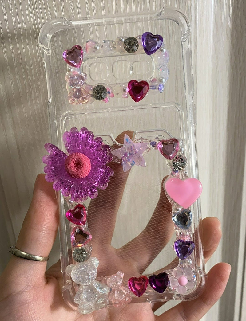 Decoden Phone Case, Rhinestone Bling iPhone Case, Photo Card Holder Phone Case, Phone Case for iPhone 11/XR/12/13 Pro Max, OnePlus, Galaxy