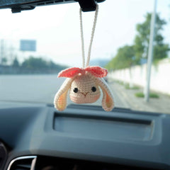 Car Mirror Hanging Accessory- Crochet Lop Eared Bunny