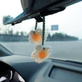 Crochet Cherry & Daisy Car Mirror Hanging Accessories, Cute Car Mirror Accessories for Women, Interior Car Decor Boho, Car Mirror Charm