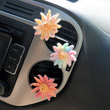 3Pcs Crochet Daisy Car Vent Clips, Car Air Freshener, Cute Gradient Daisy Air Vent Clip, Interior Car Accessory for Women, Car Mask Hanger