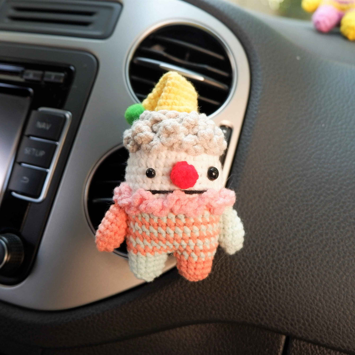 Handmade crochet car air freshener for unique interiors