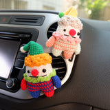 Crochet Clown Car Vent Clips, Cute Rainbow Clown Air Vent Clip, Kawaii Car Air Freshener, Interior Car Accessory for Women, Car Mask Hanger