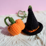 Wizard Hat & Pumpkin Car Hanging Accessory, Crochet Car Rear View Mirror Hanging Accessories for Women, Cute Car Accessories Interior