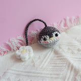 Cute Car Mirror Hanging Accessories, Crochet Fluffy Penguin/Avocado & Daisy Car Rear View Mirror Accessory, Kawaii Car Accessory for Teens