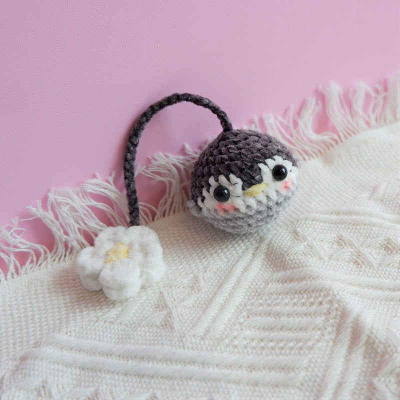 Cute Car Mirror Hanging Accessories, Crochet Fluffy Penguin/Avocado & Daisy Car Rear View Mirror Accessory, Kawaii Car Accessory for Teens