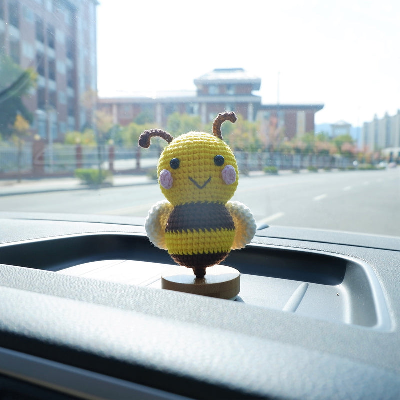 Crochet Honey Bee Car Dashboard Decor, Kawaii Bee Car Dashboard Accessory, Cute Animal Interior Car Accessory for Women, Gift for Her