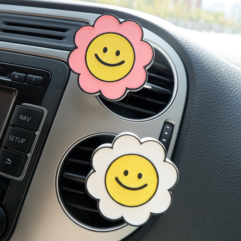 2Pcs/3Pcs Car Vent Clips Air Freshener, Chunky Smiley Sunflowers Car Vent Clips, Cute Car Interior Accessories for Women, Car Decor Boho