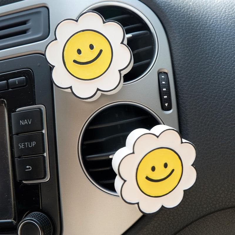 2Pcs/3Pcs Car Vent Clips Air Freshener, Chunky Smiley Sunflowers Car Vent Clips, Cute Car Interior Accessories for Women, Car Decor Boho