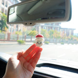 Cute Car Mirror Hanging Accessories, Crochet Milk Bottle Smiley Mushroom Doll Car Rear View Mirror Accessory, Kawaii Car Accessory for Women