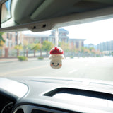 Cute Car Mirror Hanging Accessories, Crochet Milk Bottle Smiley Mushroom Doll Car Rear View Mirror Accessory, Kawaii Car Accessory for Women