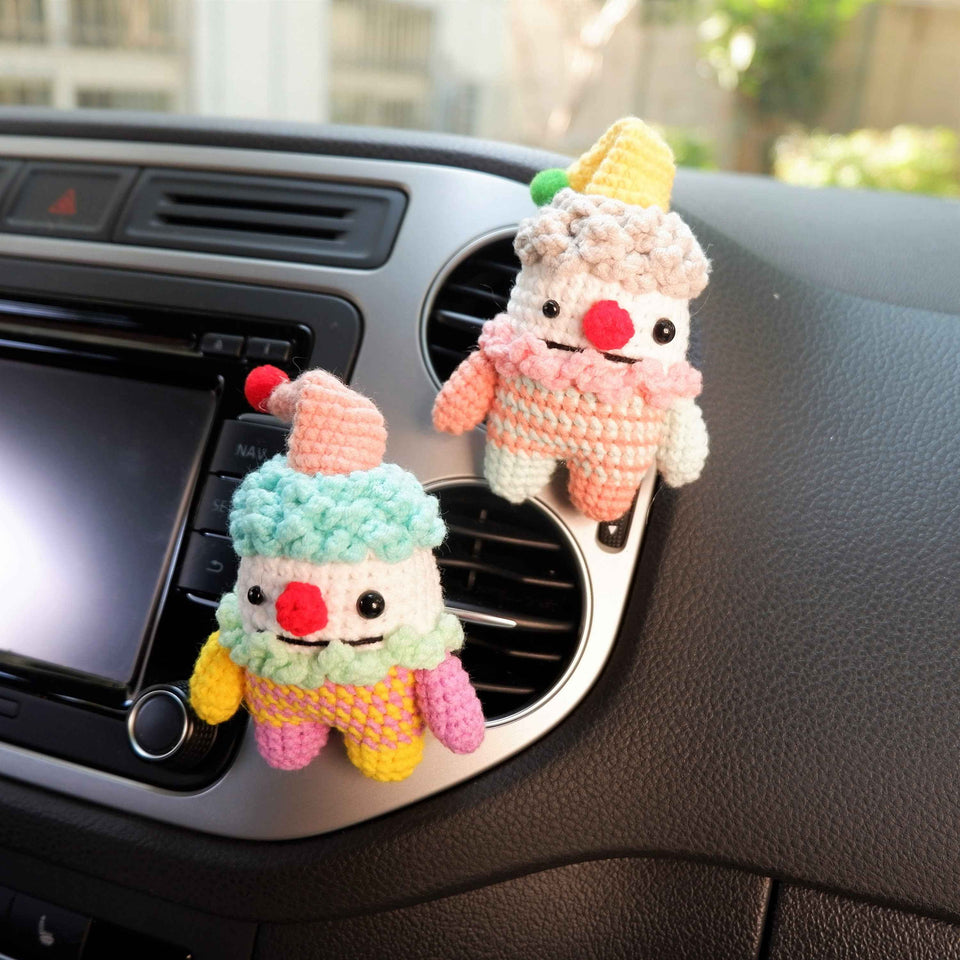 Car Vent Clips- Crochet Clown