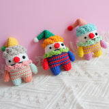 Crochet Clown Car Vent Clips, Cute Rainbow Clown Air Vent Clip, Kawaii Car Air Freshener, Interior Car Accessory for Women, Car Mask Hanger