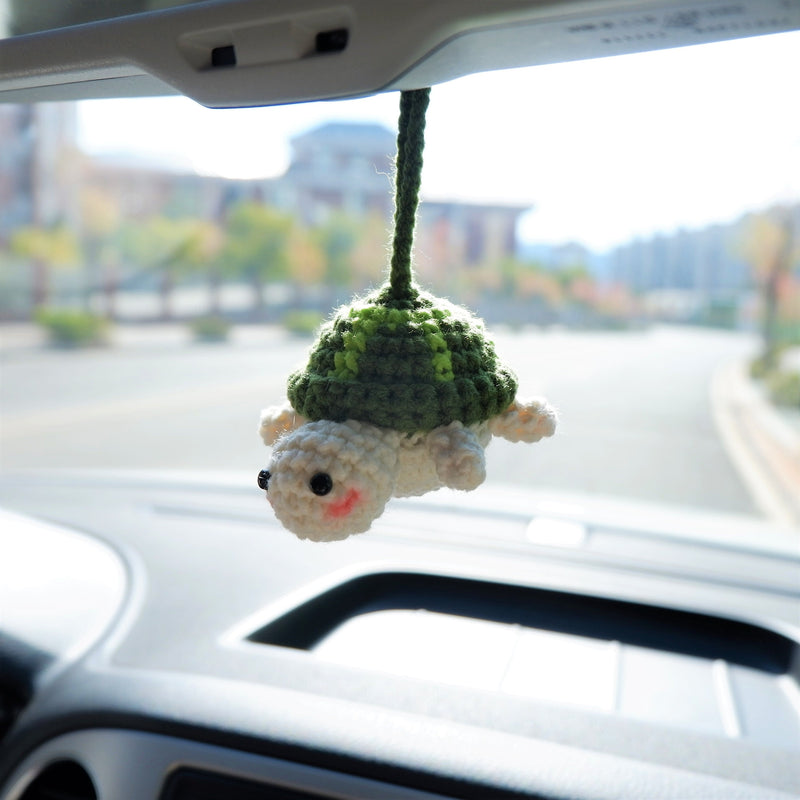 Crochet Sea Turtle Car Mirror Accessory, Cute Mini Turtle Car Rear View Mirror Hanging Accessories, Car Interior Decor Boho, Gifts for Her