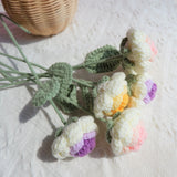 Crochet Roses Bouquet, Gradient Flower Bunch, Crochet Floral Arrangements, Knitted Everlasting Flower, Gift for Her, Mothers Day Gift