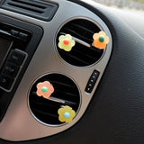 4pcs Car Vent Clips, Resin Daisy Car Accessory, Matte Flower Car Air Vent Clip, Cute Car Accessory for Women, Flower Magnets for Car/Fridge