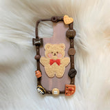 Custom Decoden Phone Case, Bear iPhone Case, Kawaii Anime Phone Case, Chenille Patch Phone Case for iPhone X/11/XR/13 Pro, OnePlus, Galaxy