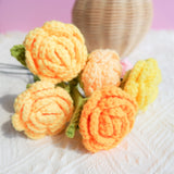 Crochet Roses Bouquet, Champagne Rose Bunch, Crochet Floral Arrangement in Vase, Knitted Everlasting Flower, Gift for Her, Mothers Day Gift