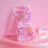 Resin Button Phone Case, Purple Barbie Phone Case, Handmade 3D Phone Case, Cute Phone Case for iPhone XR/11/12/13 Pro Max, OnePlus, Galaxy