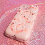 Clay Phone Case, Kawaii Pink Pig Phone Case, Handmade 3D Phone Case, Funny Phone Case for iPhone XR/11/12/13 Pro Max, OnePlus, Galaxy