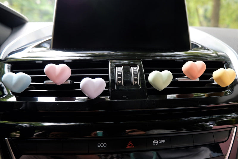 3Pcs/6Pcs Car Air Freshener Vent Clip, Pastel Hearts Car Vent Clips, Cute Interior Car Accessories for Women, Kawaii Car Decor, Gift for Her