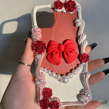 Decoden Phone Case, Vintage Bow-knot iPhone Case, Baroque Aesthetic 3D Phone Case, Phone Case for iPhone 11/12/13 Pro Max, OnePlus, Galaxy